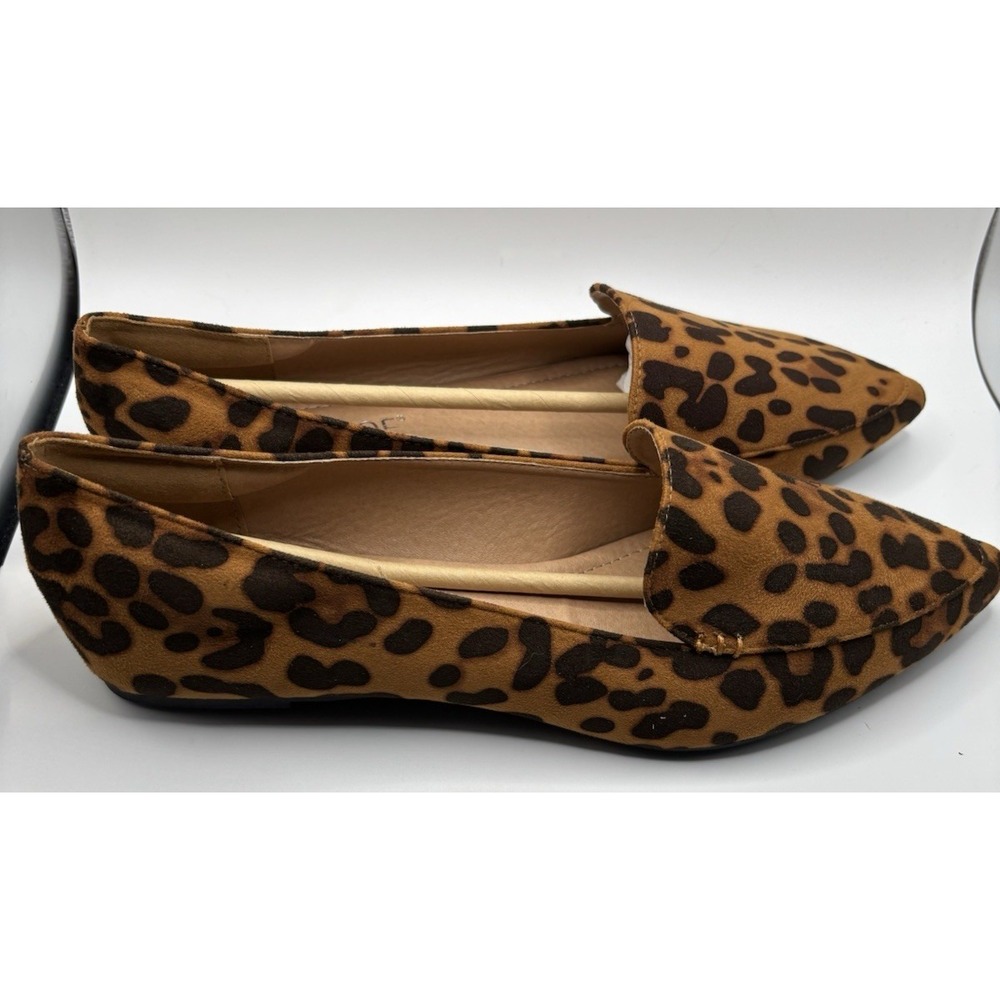 MUSSHOE Loafers  Women Comfortable Pointed Toe Slip-ons Flats  Leopard 11 - Picture 2 of 8